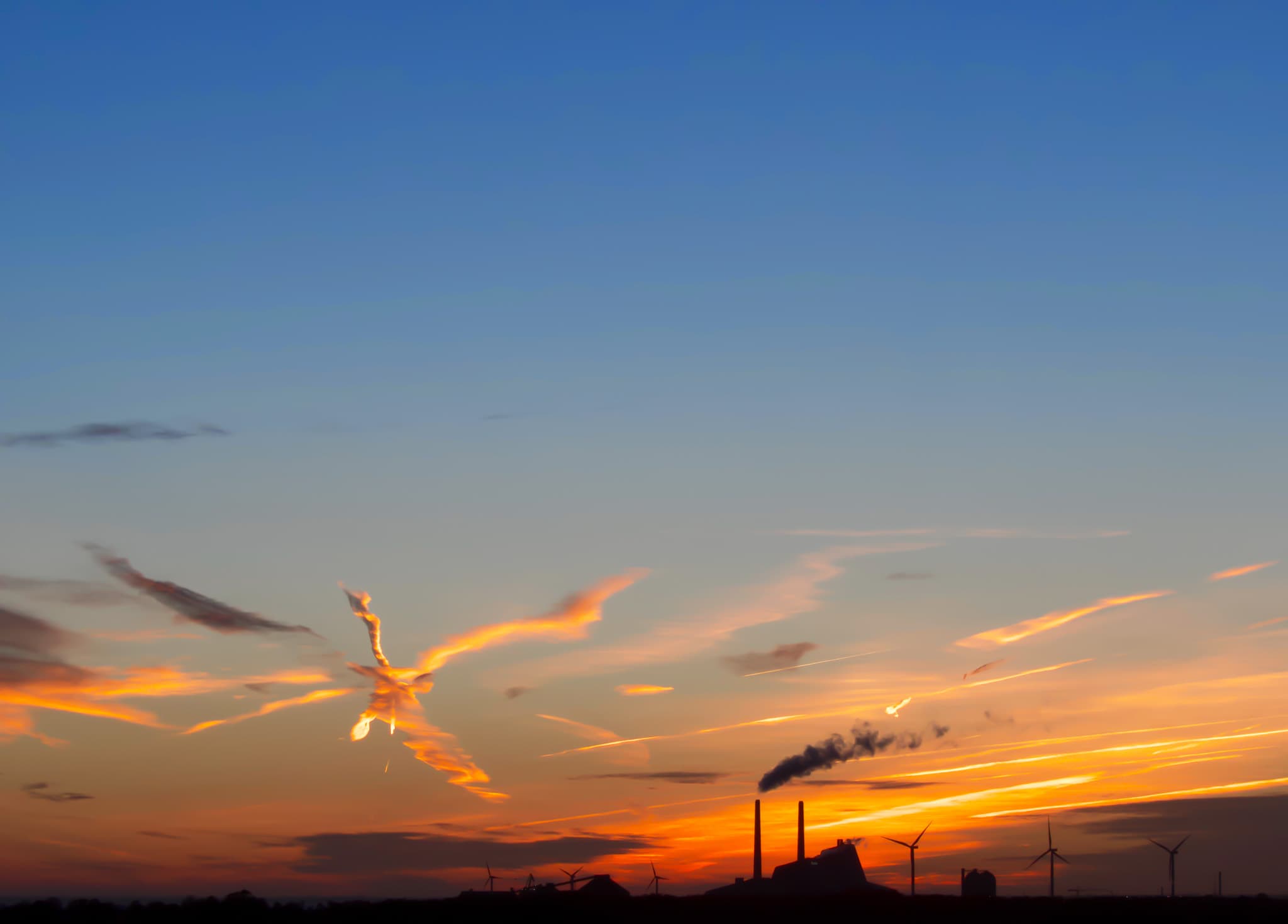 Avedøre Power Station at sunset