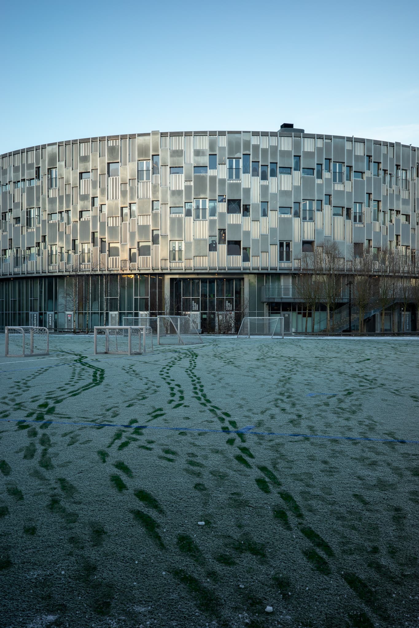 A frosty football pitch in Copenhagen