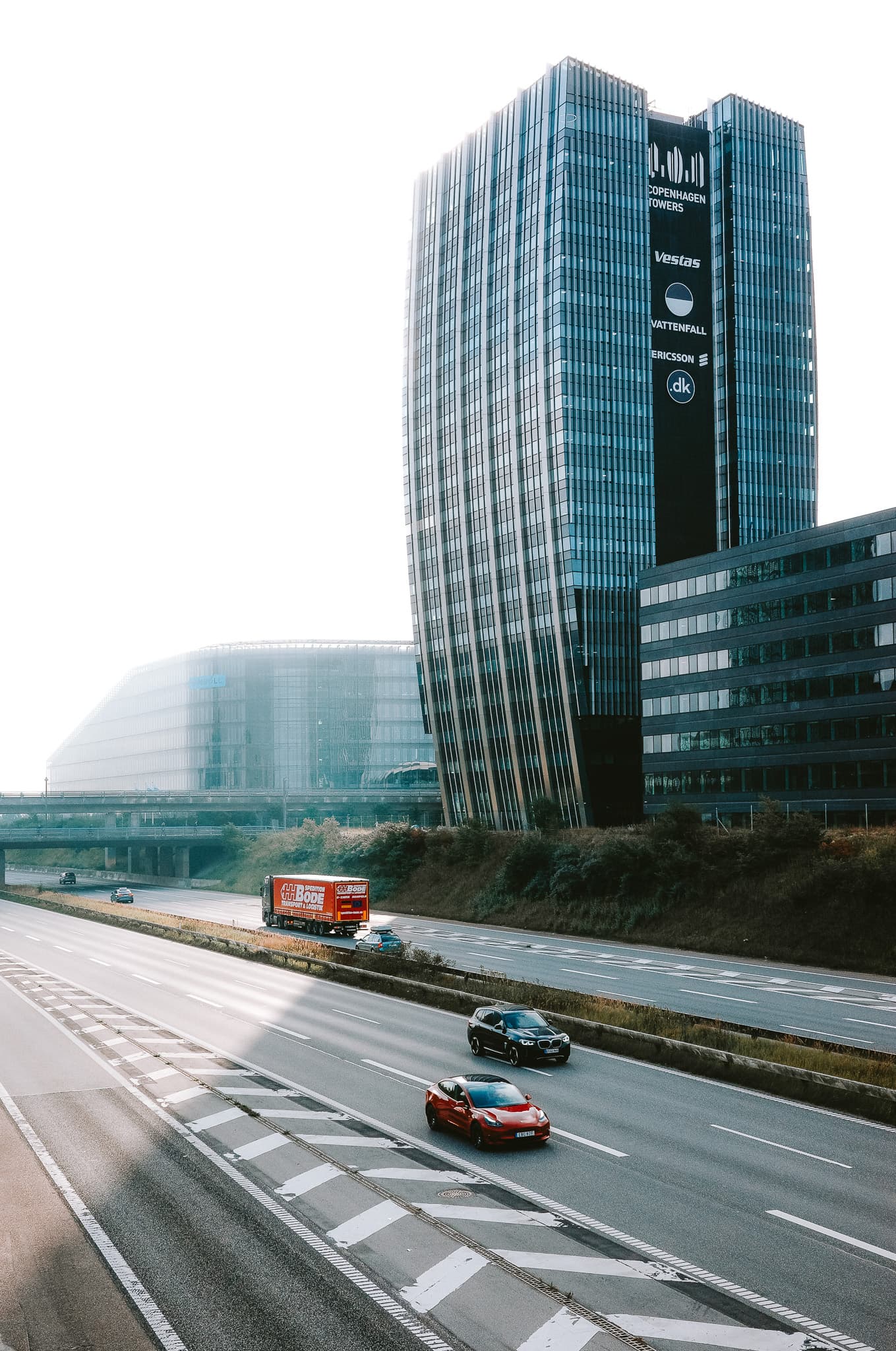 Copenhagen Towers beside the E20 motorway