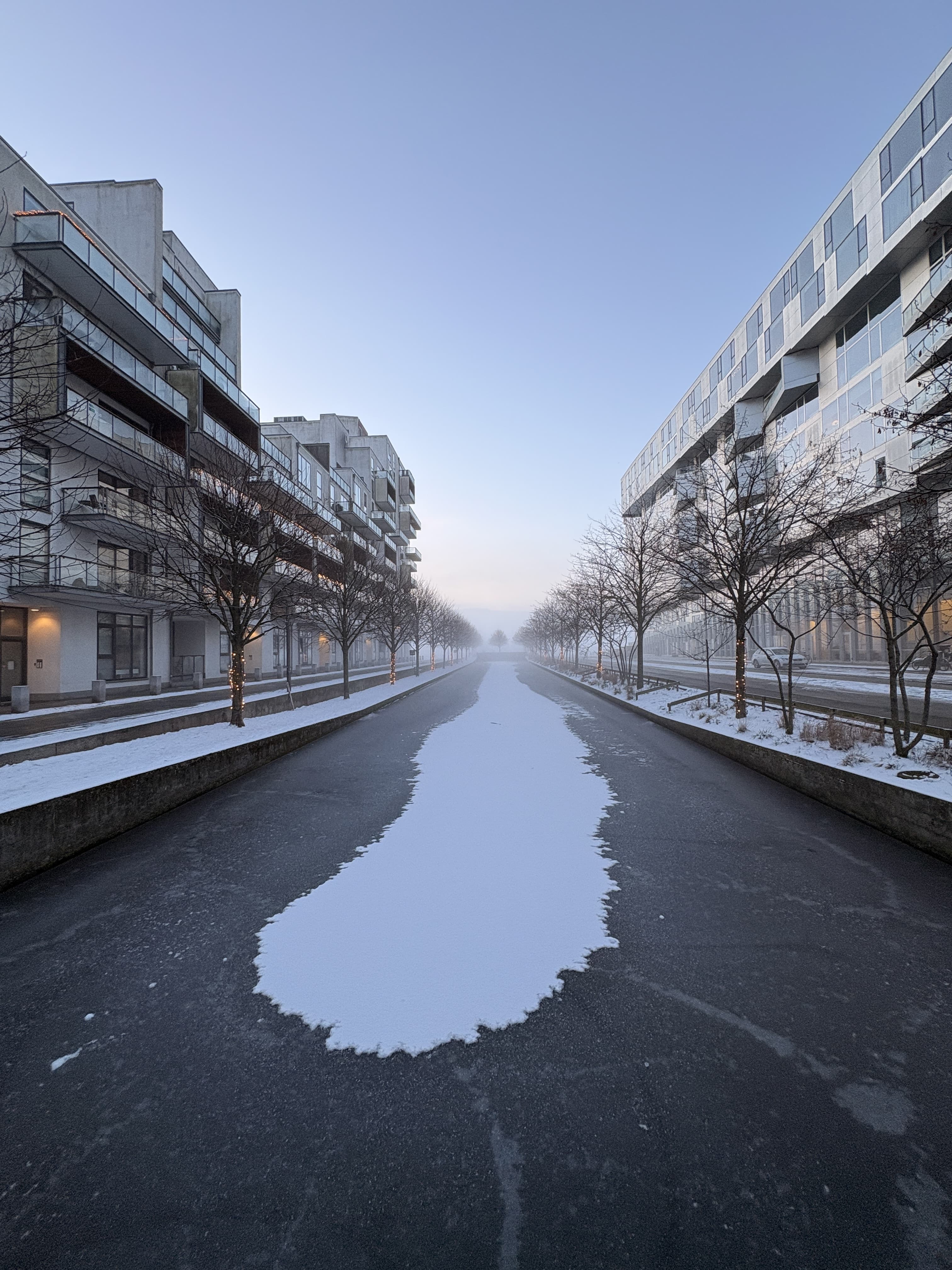 Winter light by the water